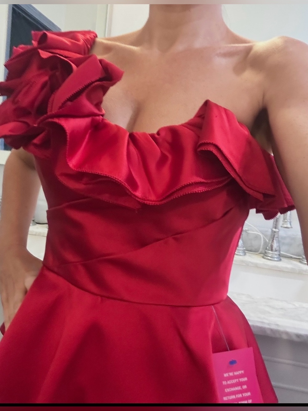 Marchesa formal one shoulder top sz 2. NWT